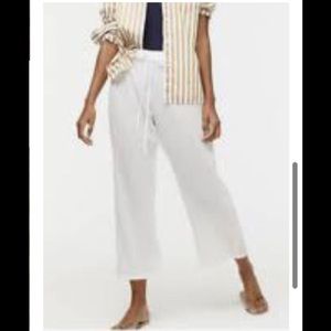 J. Crew crinkle cotton white beach drawstring pant medium NEW